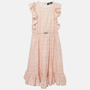 Versace Pink Starfish Print Cotton Ruffle Dress 8Yrs